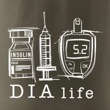 D I A life - kreslený insulin injekce a glukometr