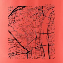 Praha Malá Strana - Mapa černobílá