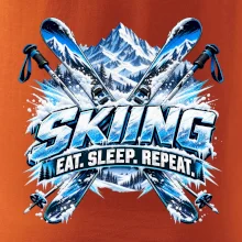 Sjezdové lyže v horách eat sleep repeat