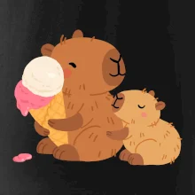 Kapybara se zmrzlinou