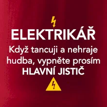 Elektrikář - hlavní jistič - Nápis na zádech