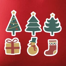 Vánoční sada - stromky a dárky