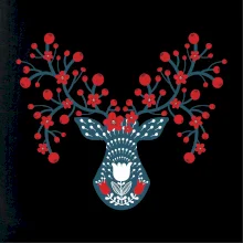 Folklor - jelen s červenými plody