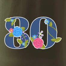 Květinové číslo kreslené - 80