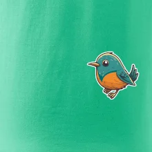 Ptáček kreslený na prsu