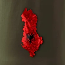 Mapa Albánie reliéf hor