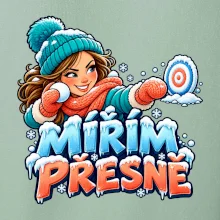Rodinná vánoční trička - Mířím přesně máma sněhová bitva