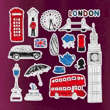 Velká Británie - kreslené ikonky