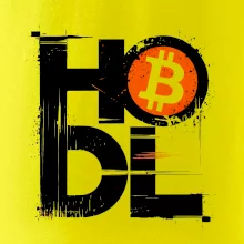 Hodl velký nápis a logo BTC