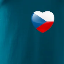 Česká vlajka srdce - pravé prso