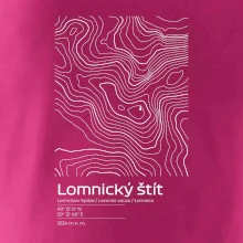Lomnický štít - vrstevnice v obdélníku