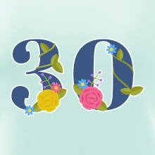 Květinové číslo kreslené - 30