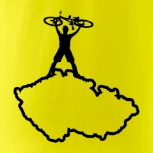Mapa ČR - cyklista na prsou