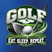 Golfová hůl s míčkem eat sleep repeat