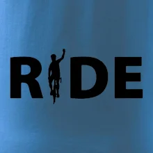 Ride - nápis s cyklistou