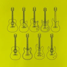 Typy kytar černé kresby