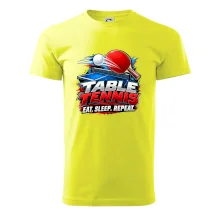 Stolní tenis pálka a míček eat sleep repeat