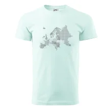 Mapa Evropy - srdce v Ukrajině