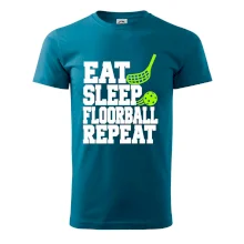Eat Sleep Floorball Repeat - zelená hokejka