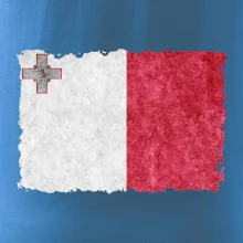 Vlajka Malta okousaná