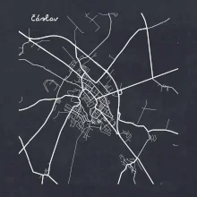 Černobílá mapa Čáslav