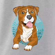 Americký staford kreslený v kolečku (Pecka design)