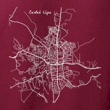 Česká Lípa - Mapa černobílá