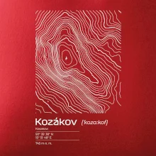 Kozákov - vrstevnice v obdélníku