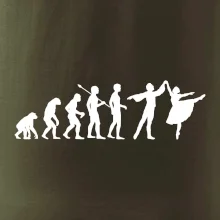 Evoluce tanec - muž a žena se sukní