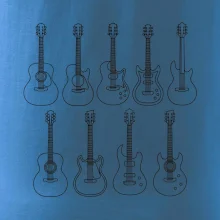 Typy kytar černé kresby