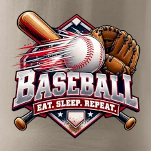 Baseballová pálka s rukavicí eat sleep repeat