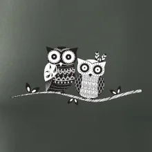 Dvě sovy abstraktní