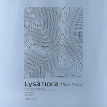 Lysá hora - vrstevnice v obdélníku