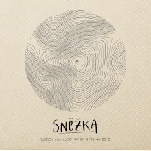 Sněžka - vrstevnice v kruhu