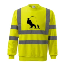 Rybář tahající rybu