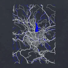 Jablonec nad Nisou - Mapa s vodními toky