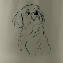 Lhasa Apso černý nákres slabé linky