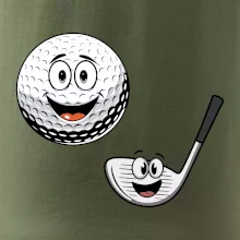 Parové triko - Golfová hůl a míček