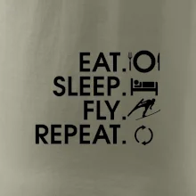 Eat sleep fly repeat - skoky na lyžích