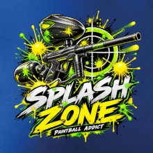 Neonový zásah splash zone paintball