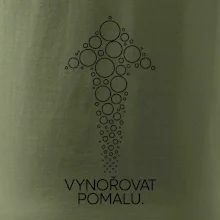 Vynořovat pomalu šipka vzhůru vytvořená z potápěčských bublinek