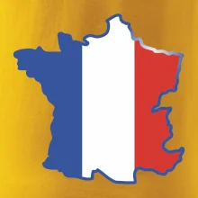 Francouzská vlajka mapa obrys