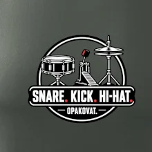 Snare kick hi-hat opakovat - bubenické trio