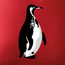 Tučňák černobílý z boku