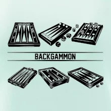 Backgammon černý set