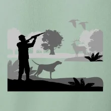 Lovec a ohař v lese