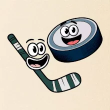 Parové triko - Puk a hokejka