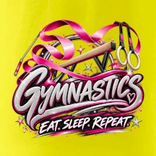 Gymnastická stuha a kruhy eat sleep repeat