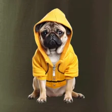 Mops v mikině
