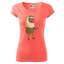 Alpaka s vínem muž